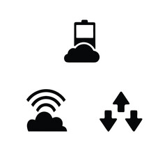 Wireless network and communication tower icons in a simple vector set