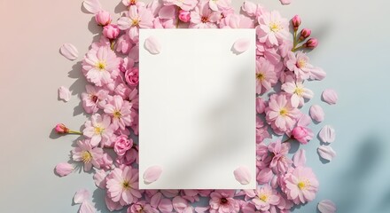  spring floral mockup, blank card template 