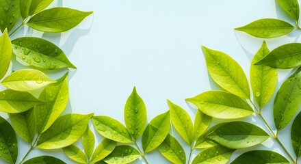spring greenery, fresh green leaves, soft sunlight