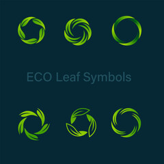 Green leaf circle representing ecology symbols to be used for eco-friendly product companies or things related to renewable energy. Best to be used as a logo or background for graphic designs.