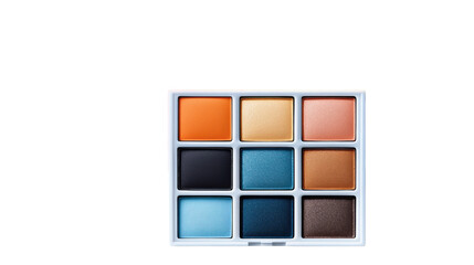 Fototapeta premium Vibrant Eyeshadow Palette with Colorful Pigments on transparent background