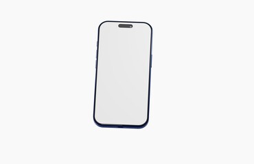 Stylish smartphone with a clean white screen and blue outline. Perfect for mockup usage and showcasing app designs. Mini