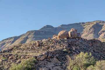 scenic view over the mountains in hardap region of namibia