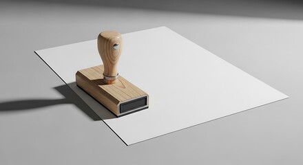 Classic wooden stamp on crisp white paper, ideal for adding a touch of professionalism to your business documents or a creative flair to your artistic projects.
