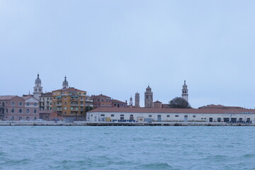 Venice, Italy, architecture, buildings, church, dome, tower, bell, skyline, waterfront, lagoon, city, europe, venetian, travel, tourism, coast, harbor, seascape, historic, old, urban, scenic, view, la