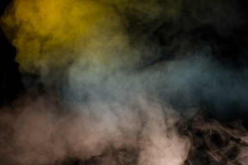 White steam on a black background.