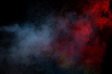 Blue and yellow steam on a black background.