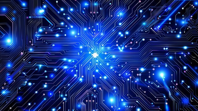 Innovative abstract design of cyber circuitry representing the future of digital space exploration