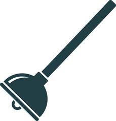 Plumbing Plunger Tool Glyph Icon Vector