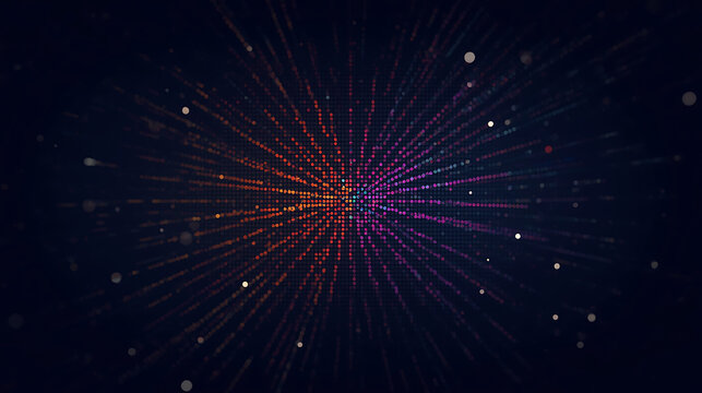 Abstract background with colorful dotted pattern radiating outwards creating a dynamic visual effect