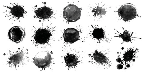 Grunge Circle Illustration Set Featuring Artistic Brush Strokes, Pastel Patterns, and Decorative Paint Splatter for Modern Vector Design.