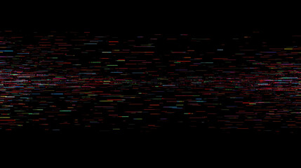Abstract digital glitch art with horizontal lines in vibrant red green and blue