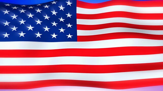 Waving union stars and stripes cloth background with flowing movement for patriotic events