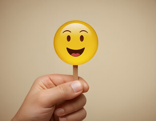 happy smiley faces, yellow happy faces emoji on plain background, smily emojis with copy text space