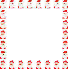 Fototapeta premium cute Christmas frame border with cartoon drawing Santa Claus for photo frame, memo pad design