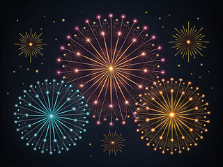 fireworks over the night sky generative ai