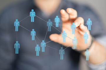 Network connections illustration shows technology, teamwork, and innovation through digital communication and g