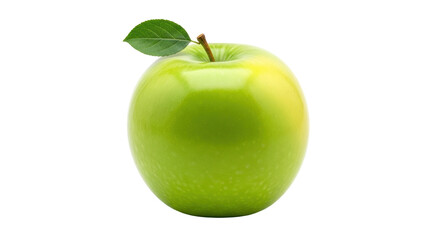 Shiny green Granny Smith apple PNG isolated on transparent background, fresh fruit for healthy eating and cooking