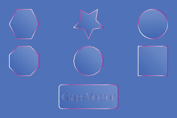 Neon Outline Shapes on Blue Background – Star, Circle, Square
