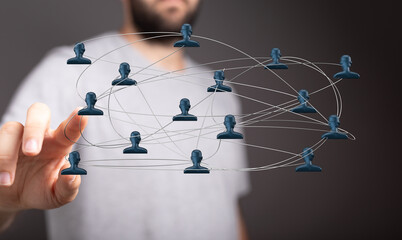 Image depicting interconnected network, illustrating teamwork, communication, global networking, and technology. Ideal for concepts like social