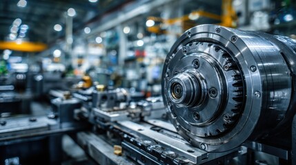 Fototapeta premium Stunning photo of closeup of Machinery in Industrial Setting.