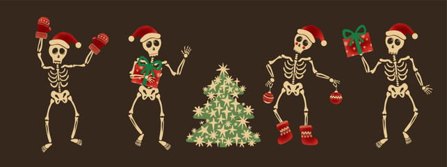 Christmas Skeletons Character Set