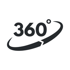 360-degree angle icon representing rotation and perspective in vector format for design and graphic communication