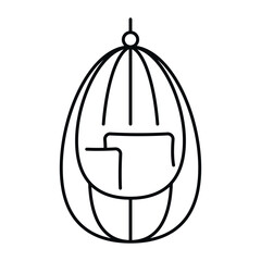 Swing egg chair icon in simple vector design for modern interior decor projects