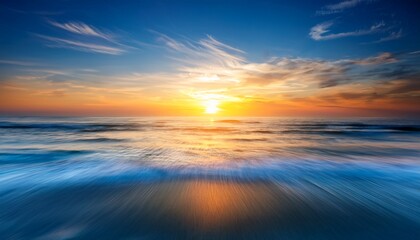 Motion Blurred Background Of Sunset On The Sea