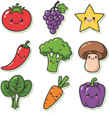 set of fresh vegetables