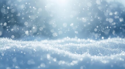 Obraz premium Snowy Winter Landscape with Falling Snow and Sunlight.