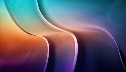 Abstract Vertical Gradient Background With Soft Fluid Waves And Curved Lines