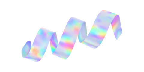 Fototapeta premium Abstract holographic wave with flowing iridescent fluid and dynamic spectrum ribbon background.