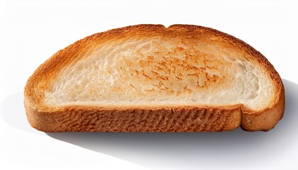 White Crusty Bloomer Toasted Slice With Shadow Isolated On Transparent Background