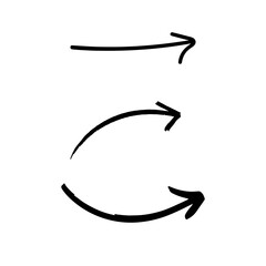 Hand-Drawn Black Arrow Set Vector Illustration