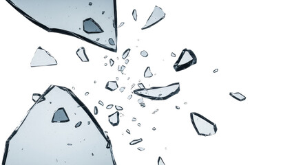  Shattered glass fragments on a transparent background, explosion of broken transparent pane, PNG image, broken pieces PNG file