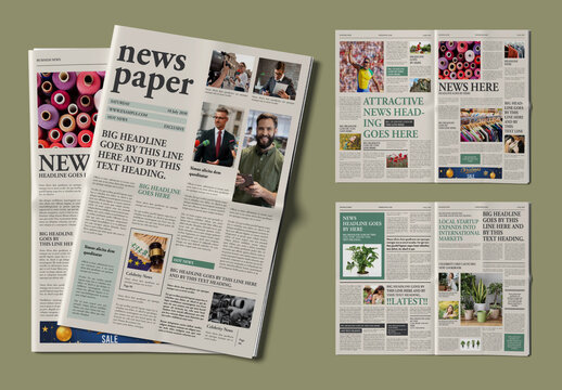 Clean Newspaper Template for Editorial Design