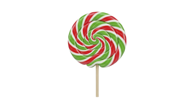Christmas red green white spiral lollipop sweet candy treat on a transparent background, PNG image, PNG file - Powered by Adobe