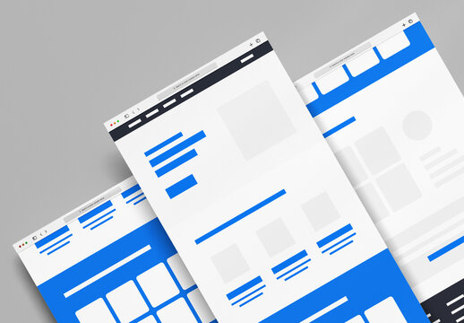 High Fidelity Website Layout Design Wireframe Template