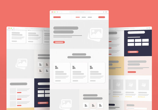 Modern Website UI Wireframe Layout