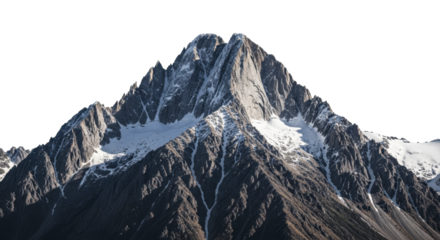  Majestic Snowy Mountain Peak for Winter Holiday on a transparent background PNG image