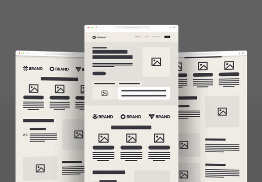 Simple Website Wireframe Set