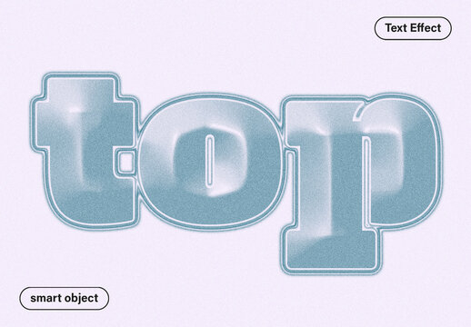 Soft Glossy 3D Text Effect Template with Modern Bubble Typography Style