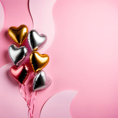 pink heart with ribbon