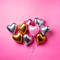 pink and gold hearts