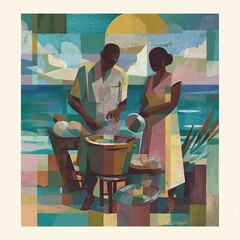 Jamaican couple enjoys each other company