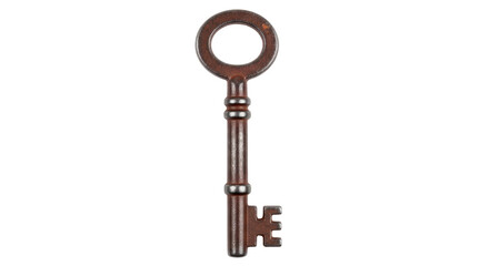 Antique skeleton key PNG isolated on transparent background, vintage ornate metal key for unlocking and security purposes