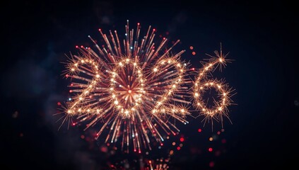 Obraz premium New Year's card. Fireworks. Number 2026.