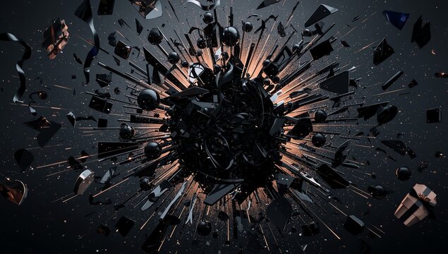Abstract Explosion with Splintered Debris