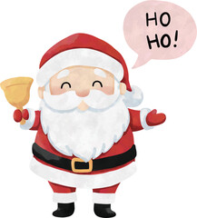 Cute Santa Claus Watercolor Clipart Set | 12 Christmas Santa Illustrations | Holiday PNG Bundle